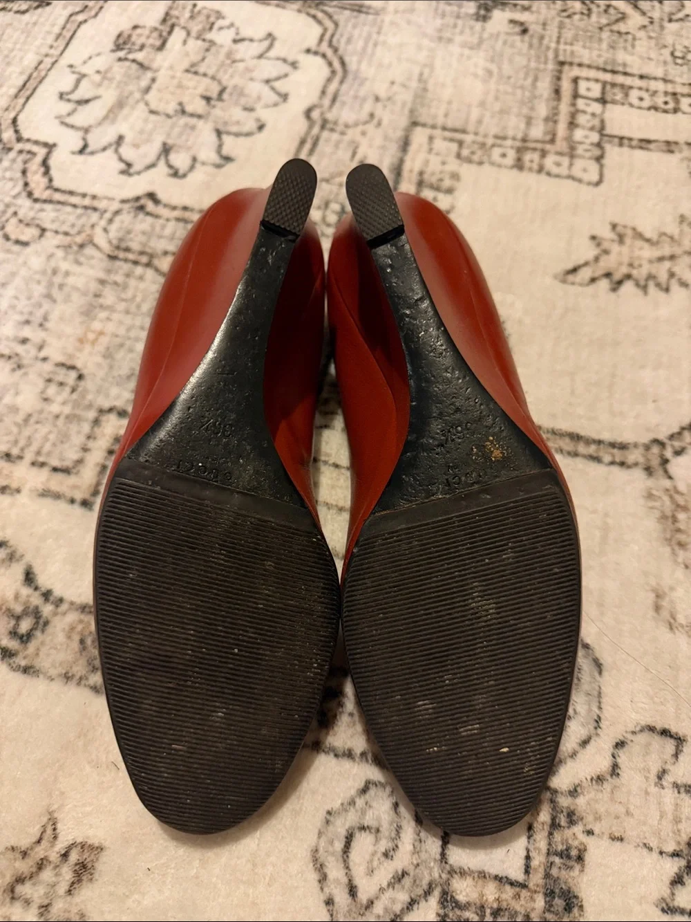 Gucci Women's Brick Red Leather Heels